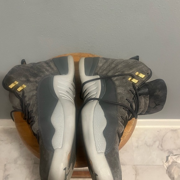Jordan Black and Gray Athletic Shoes Retro 12 Dark Grey Authentic - Picture 2 of 9